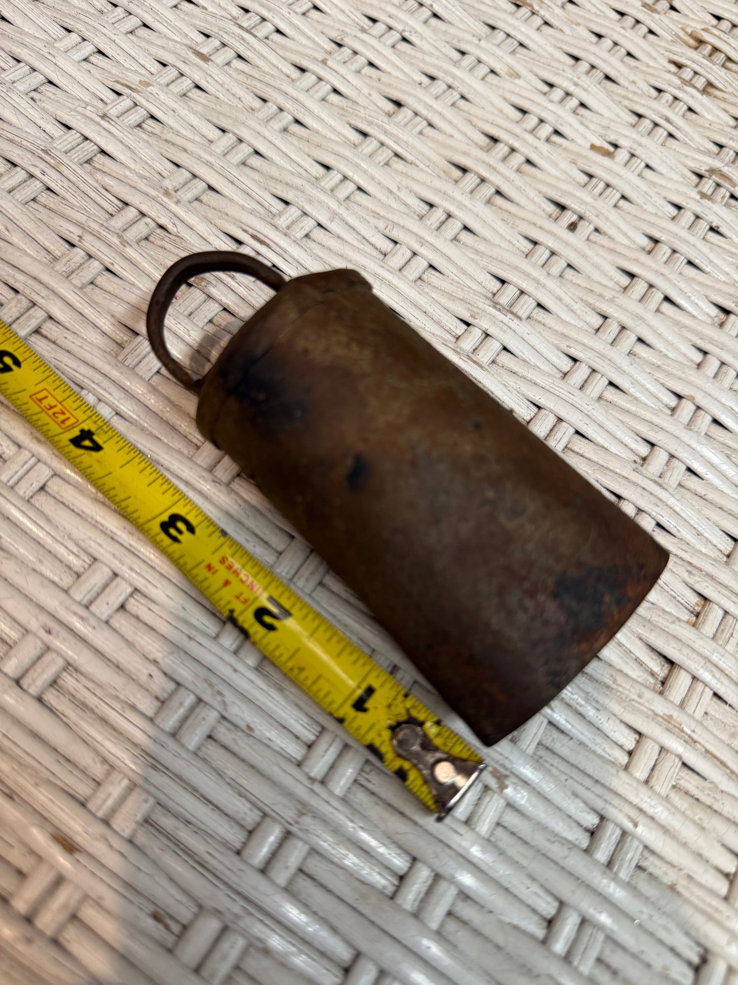 Antique Iron Bell – Eerie Old Livestock Bell with Rustic Patina Farmhouse Relic