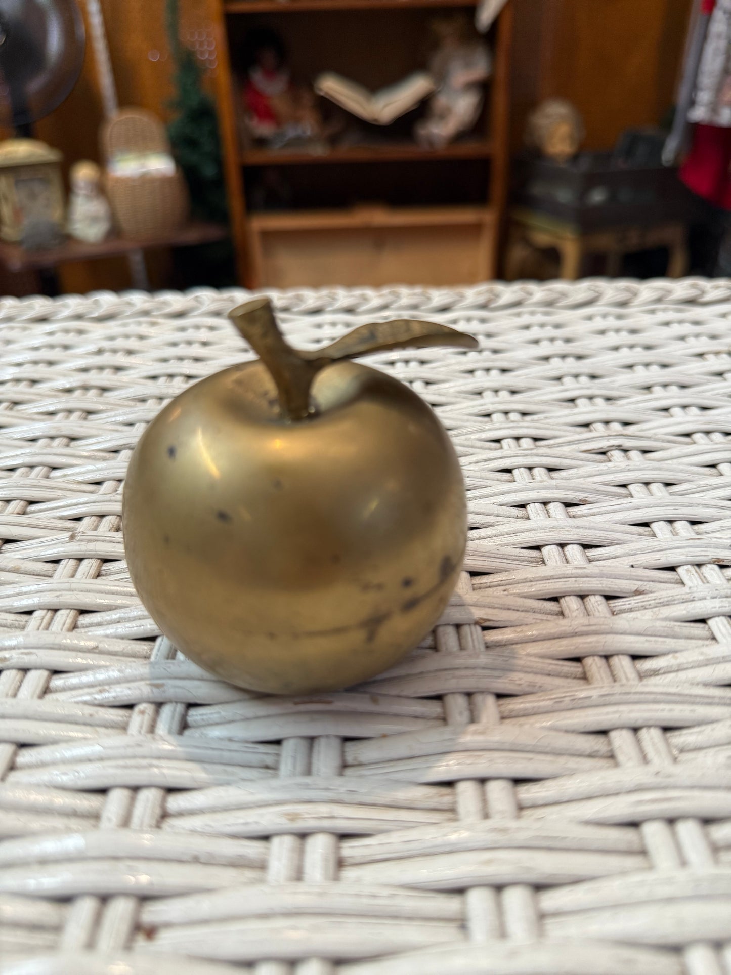 Vintage Solid Brass Apple Bell – Mid-Century Teacher Desk Charm or Curio Shelf