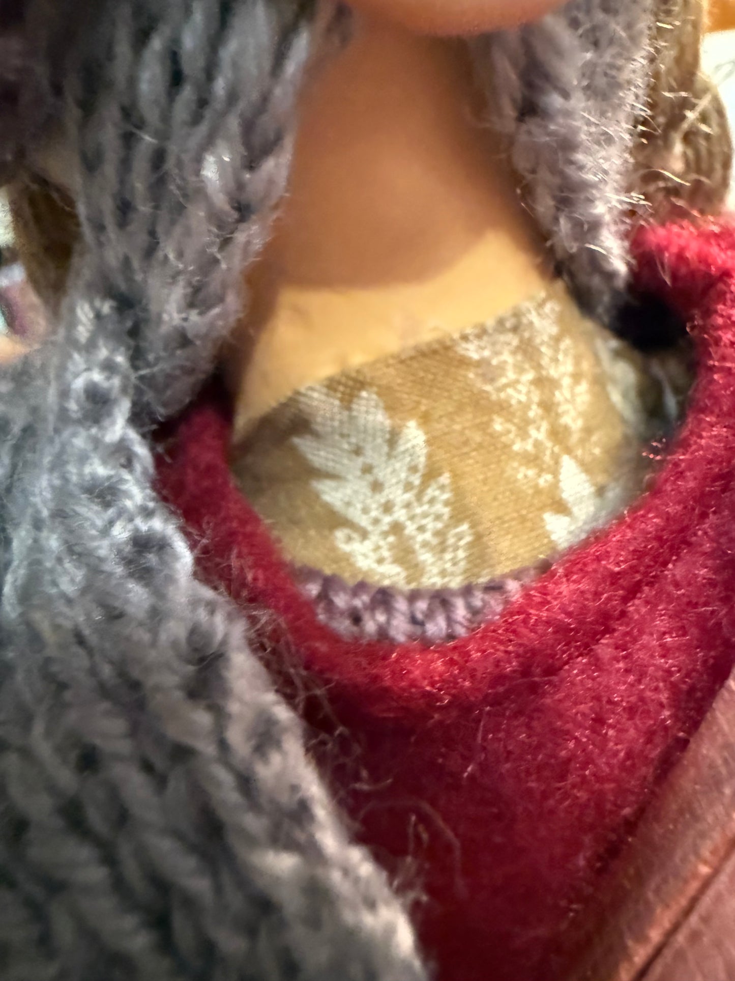 Haunted Skier Girl Doll 12” – Wooden Skis – Winter Lodge Spirit