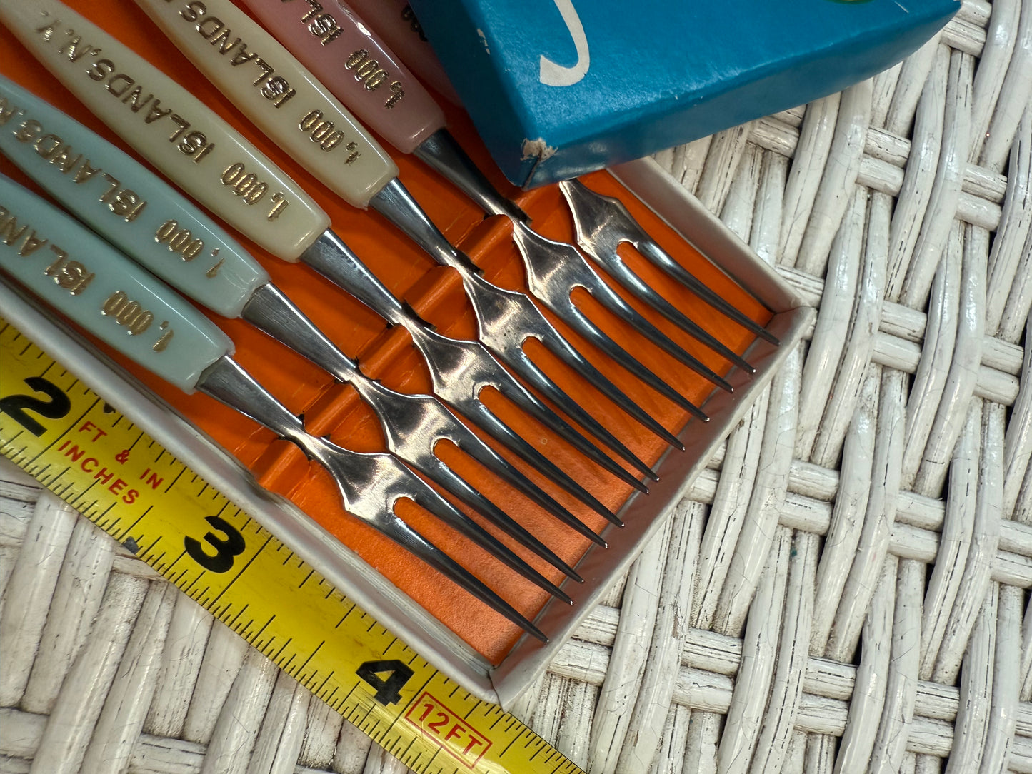Vintage 1950s “Little Fork” Set – 1,000 Islands NY Souvenir Cocktail Forks