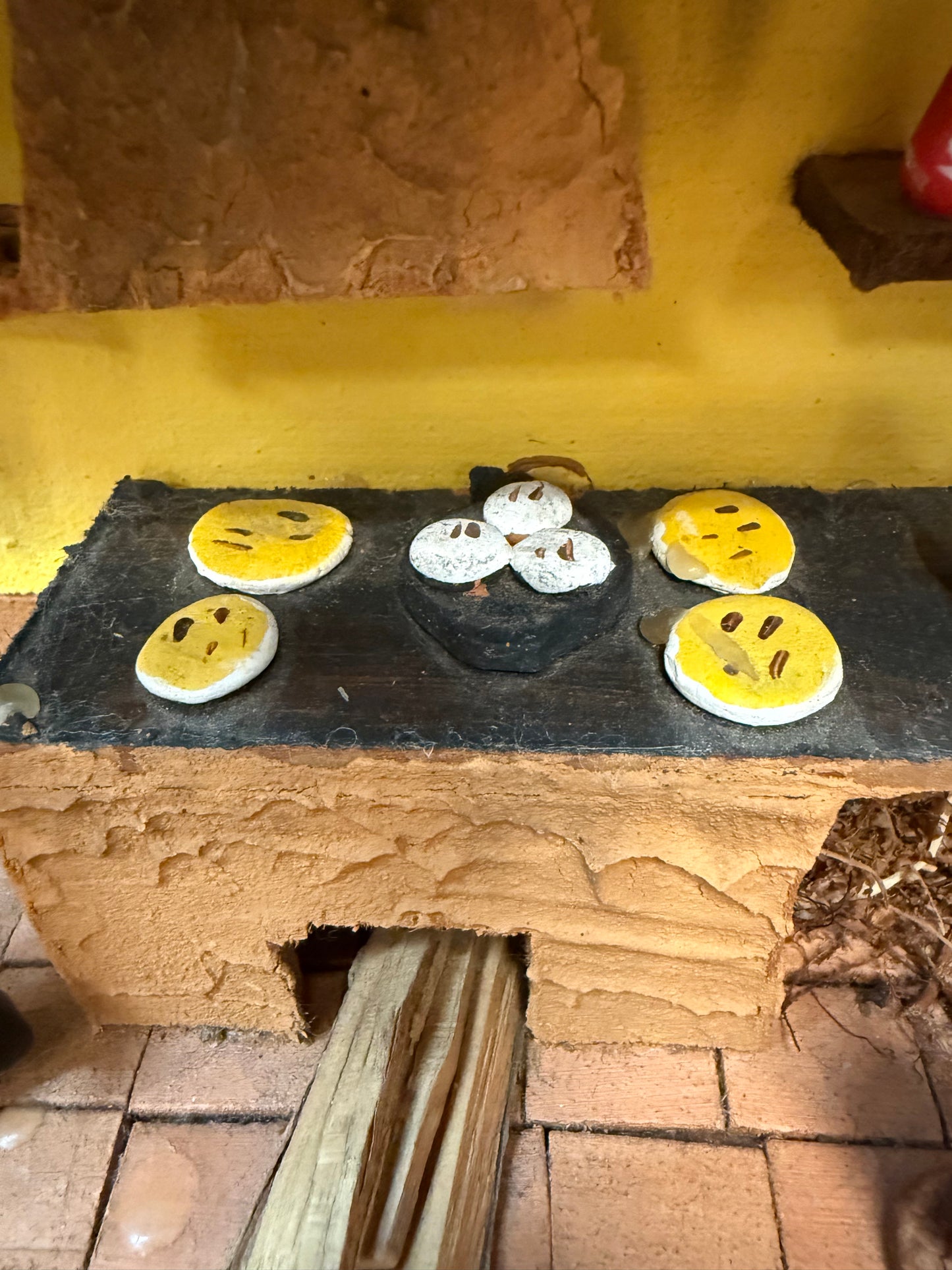Rustic Miniature Hearth Diorama – Handmade Folk Art Kitchen – Spirited Cottage