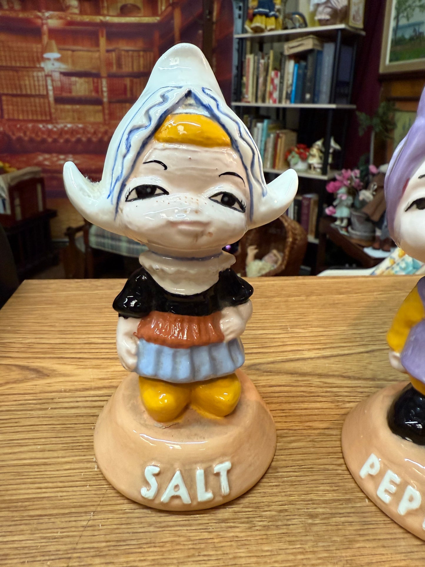1980 Hand-Painted Salt & Pepper Shaker Set – Signed – 6” International Child