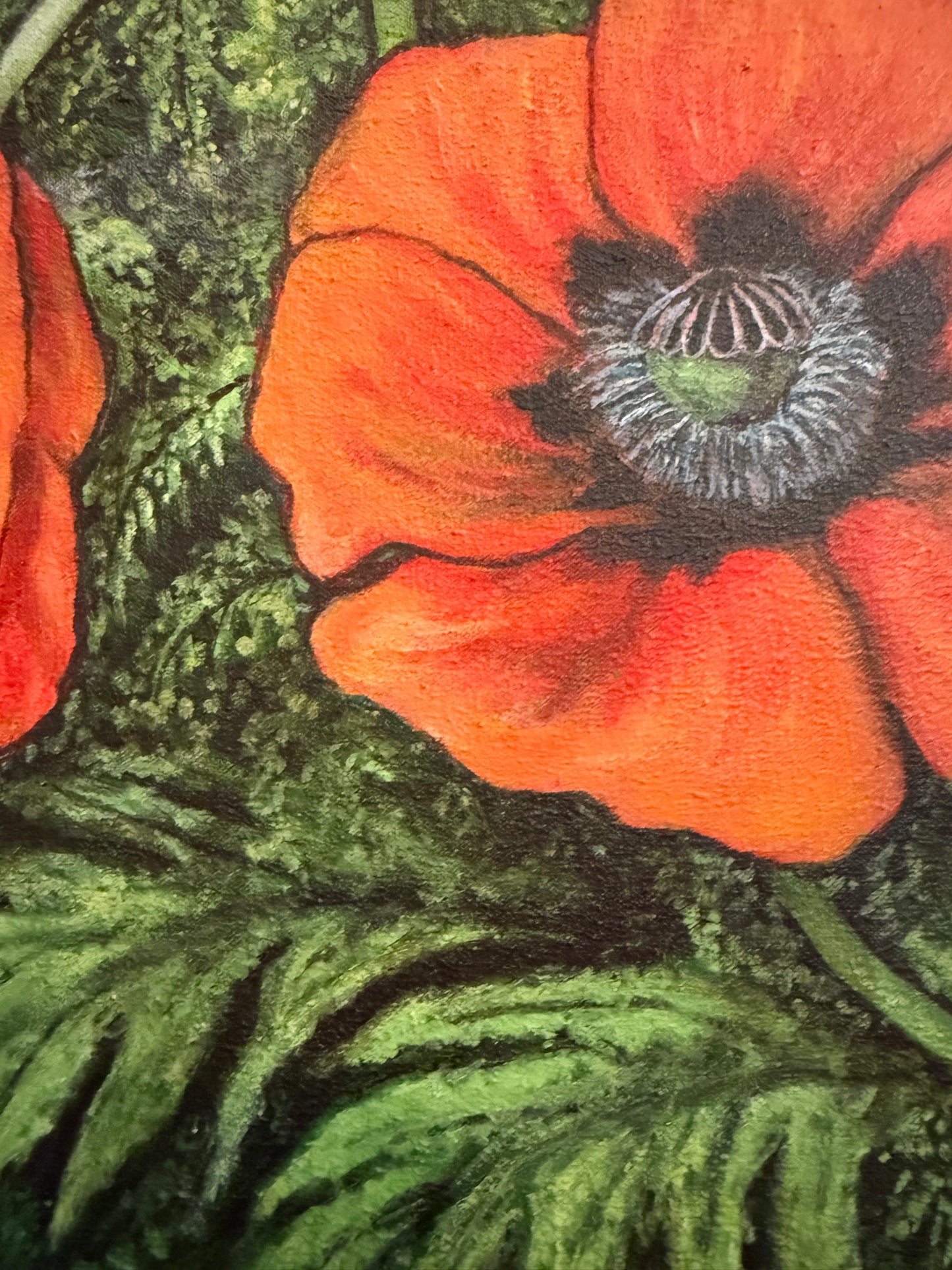 Original Painting Naked Man In Field Of Poppies 2005 Signed Framed Artwork OOAK