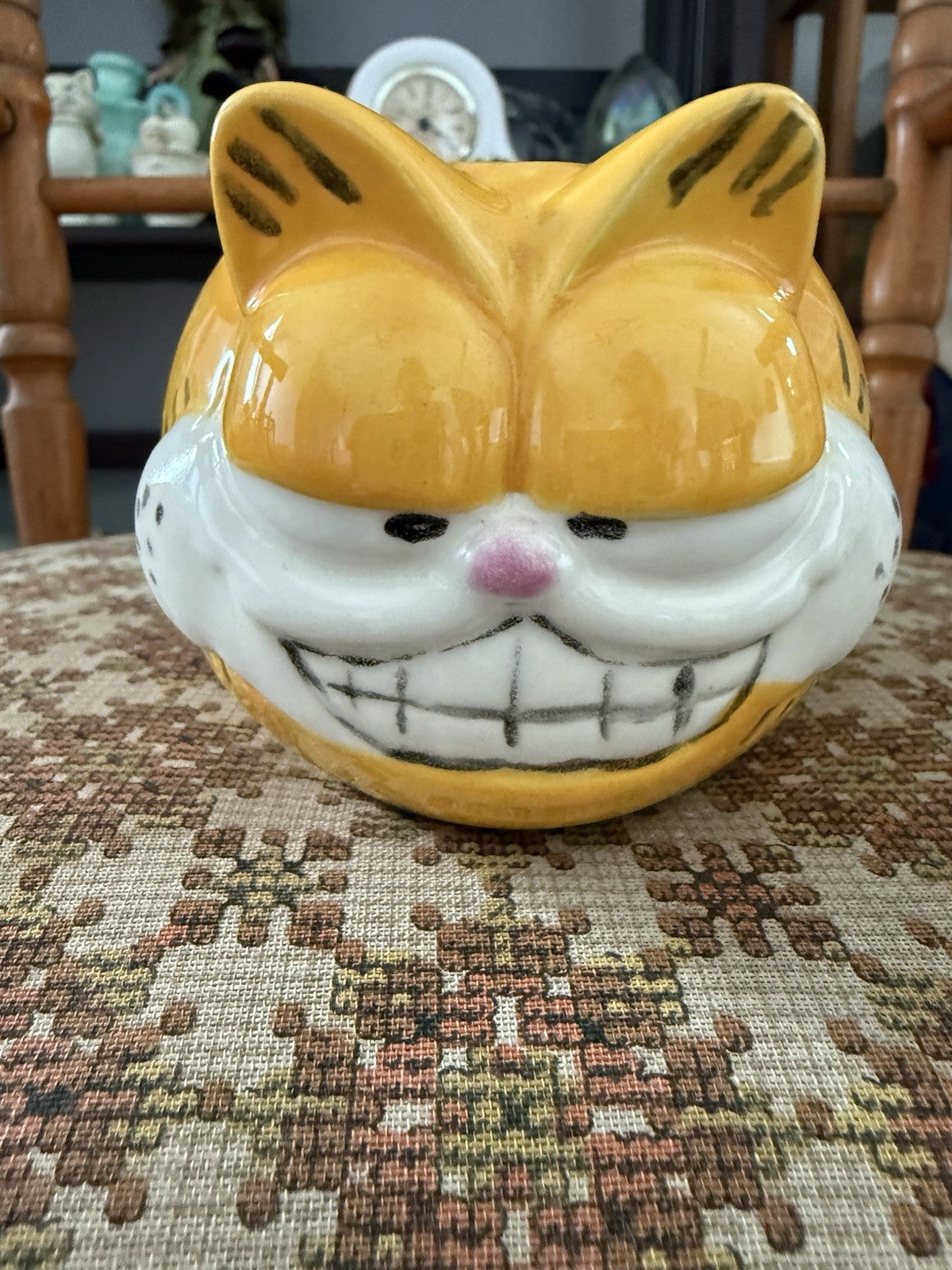 Garfield Vintage Ceramic Coffee Mug Orange 1980s Cartoon