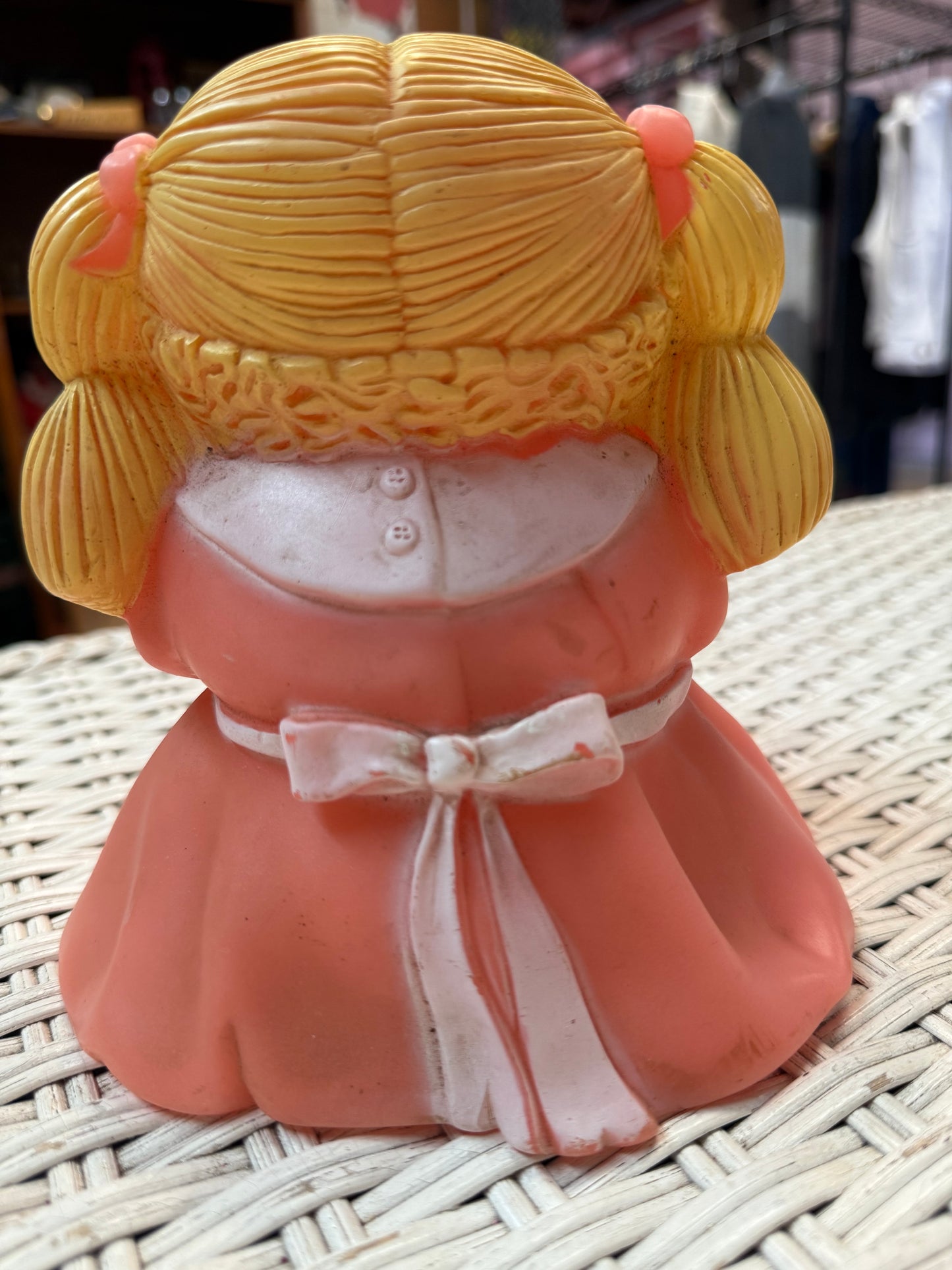 Vintage Cabbage Patch Kid Bank – Girl with Blue Piggy – 1980s Childhood