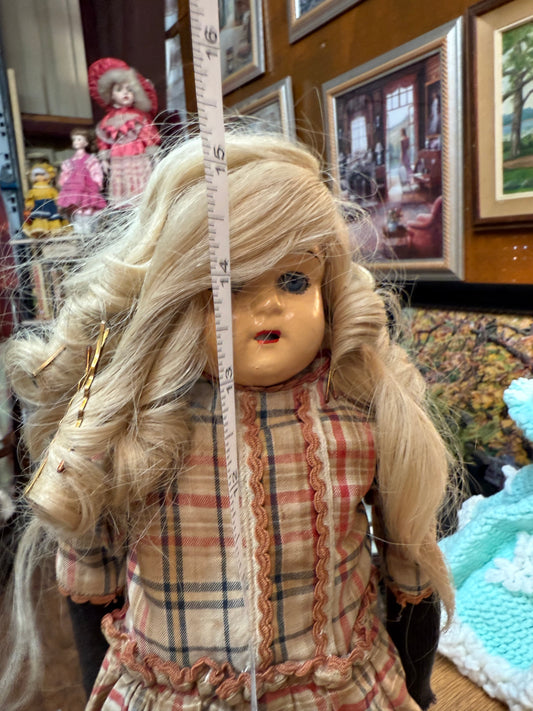 Haunted Antique Metal Head Doll – Spirit Vessel “Elsbeth” – Rare Painted Tin Face, Leather Shoes