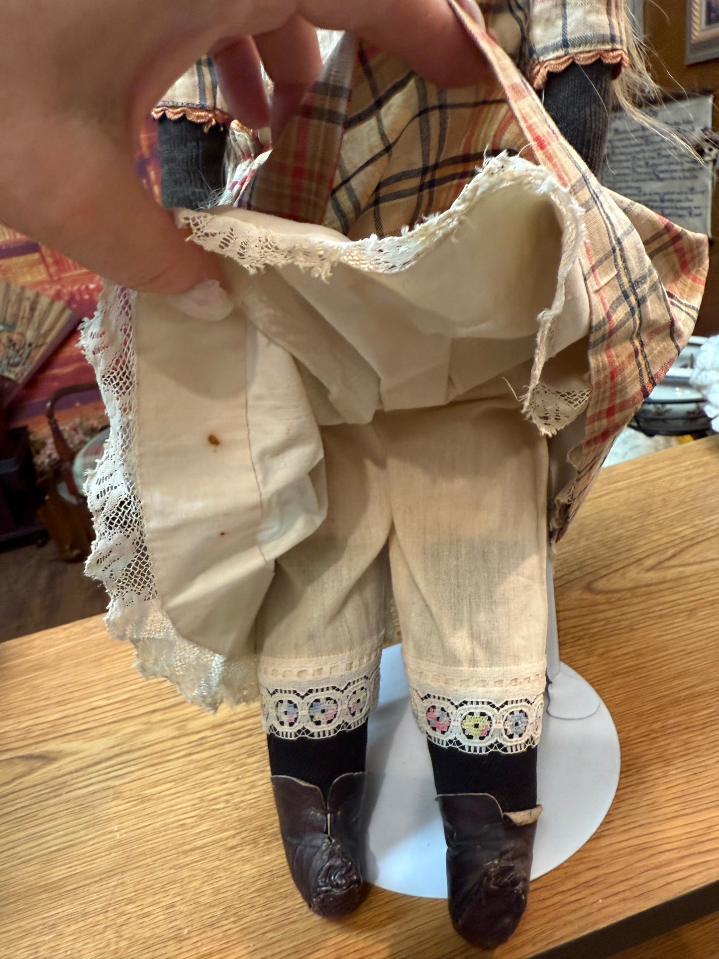 Haunted Antique Metal Head Doll – Spirit Vessel “Elsbeth” – Rare Painted Tin Face, Leather Shoes