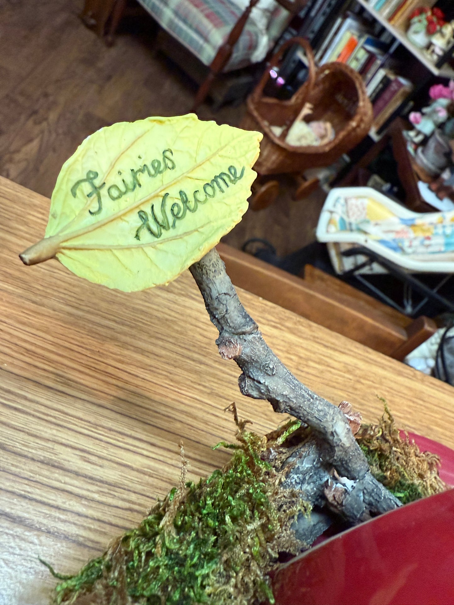 Whimsical “Fairies Welcome” Teacup Garden – Squirrel, Fairy, Moss & Magic!