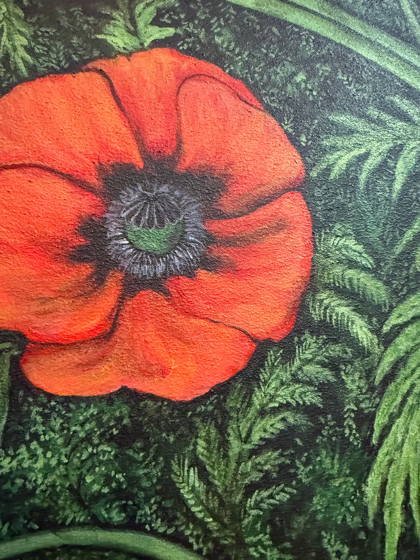 Original Painting Naked Man In Field Of Poppies 2005 Signed Framed Artwork OOAK
