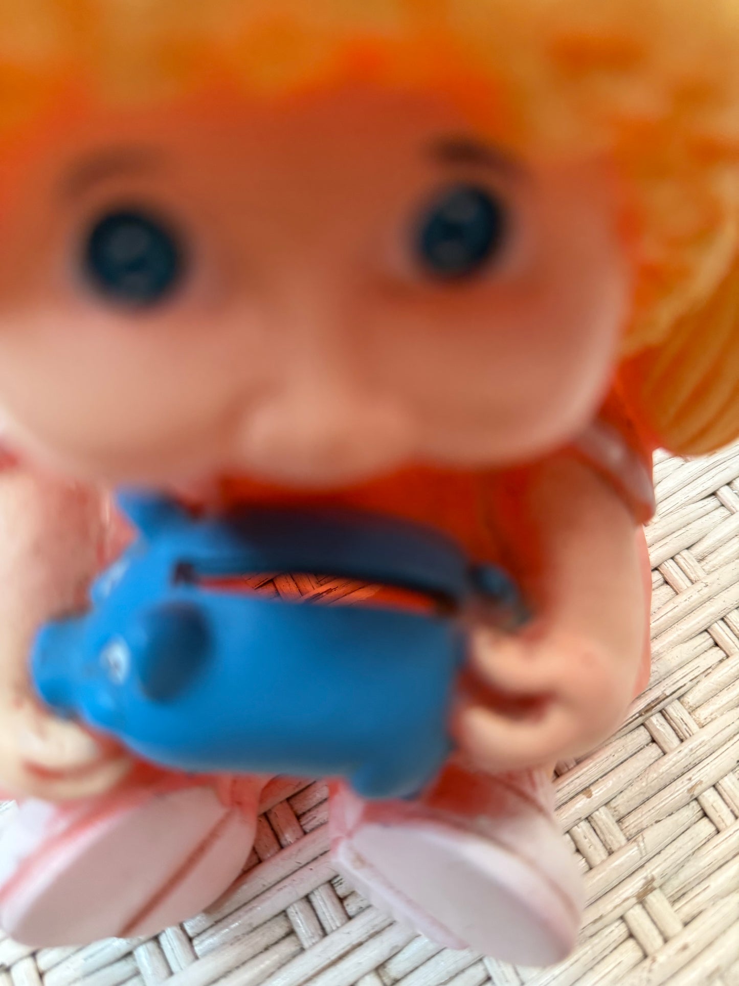 Vintage Cabbage Patch Kid Bank – Girl with Blue Piggy – 1980s Childhood