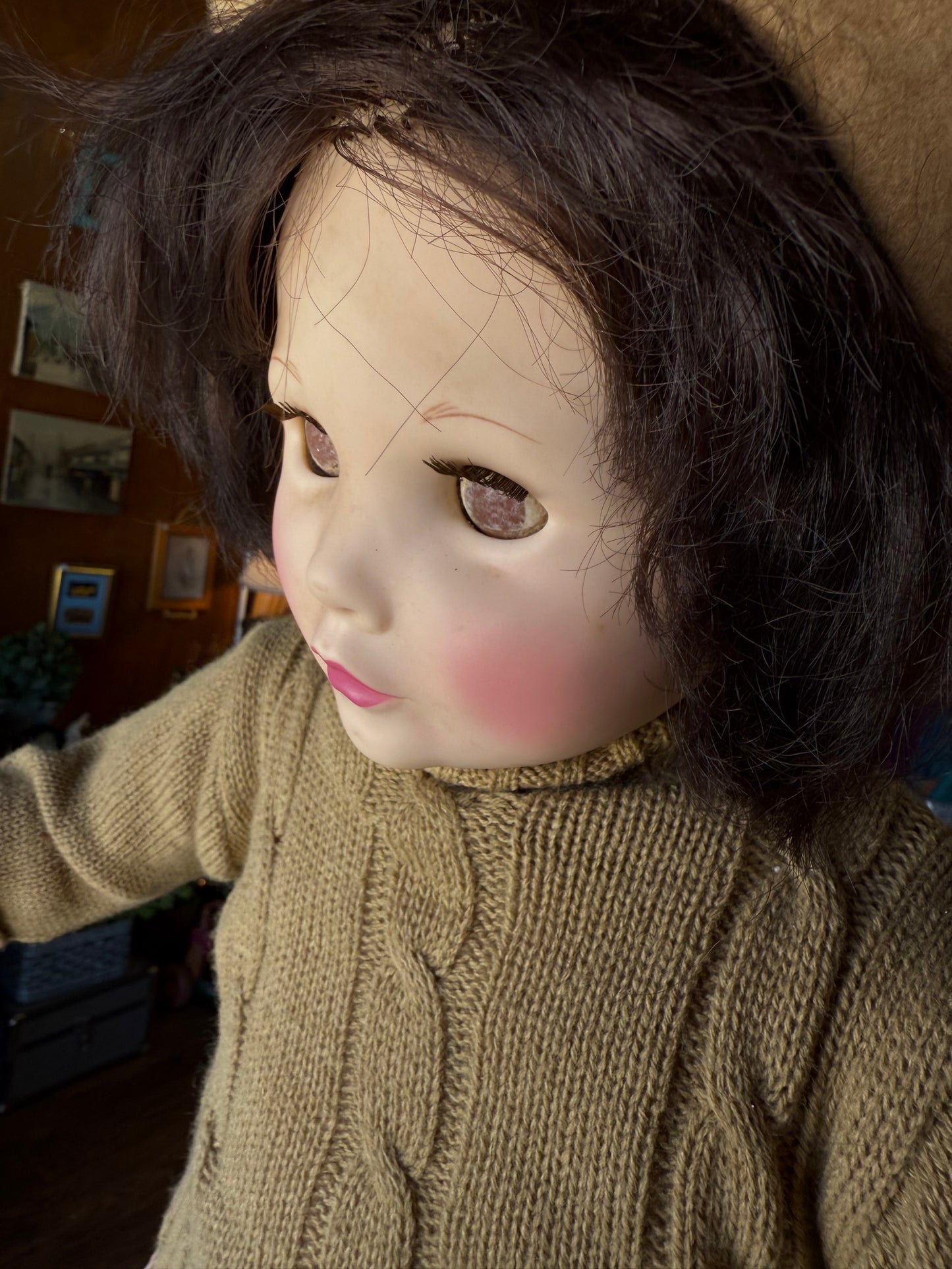 Suzanne Gibson “Sleepy” Doll – Glassy-Eyed Glare, Worn With Time- Vintage Spirit