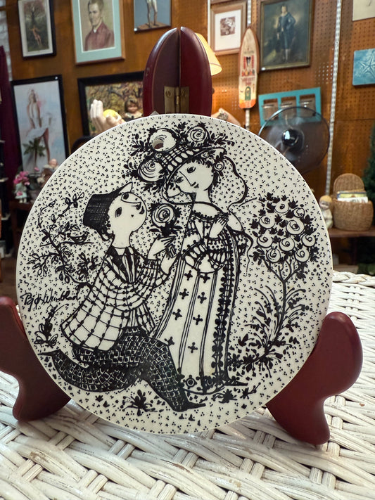 Juni Roser Bjørn Wiinblad Wall Plate – Nymolle Denmark – Romantic Danish MCM Art