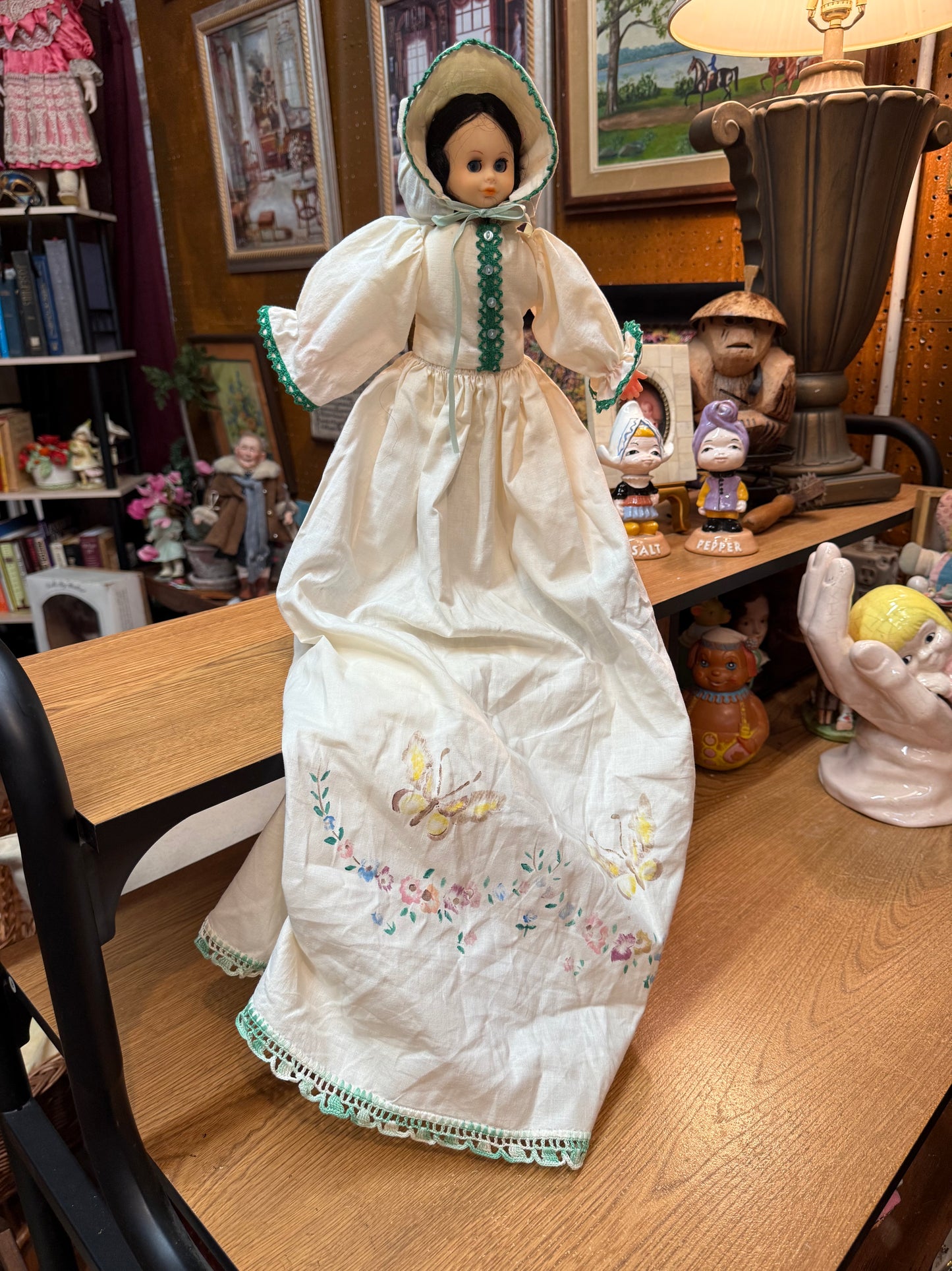 Southern Belle Clothespin Doll – Handcrafted Vintage Charm with Homemade Dress