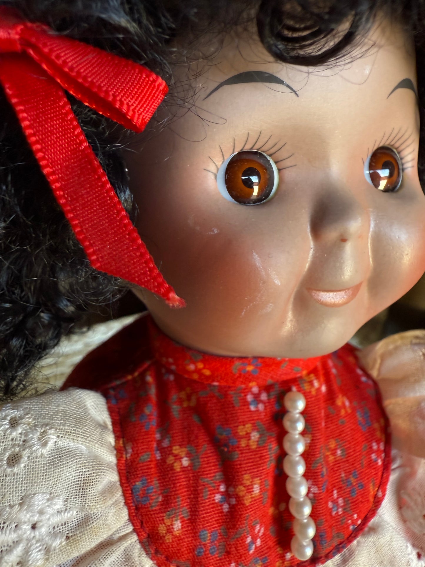 Vintage Music Box Doll - Plays Tomorrow - Bright Smile, Dark Presence - Creepy