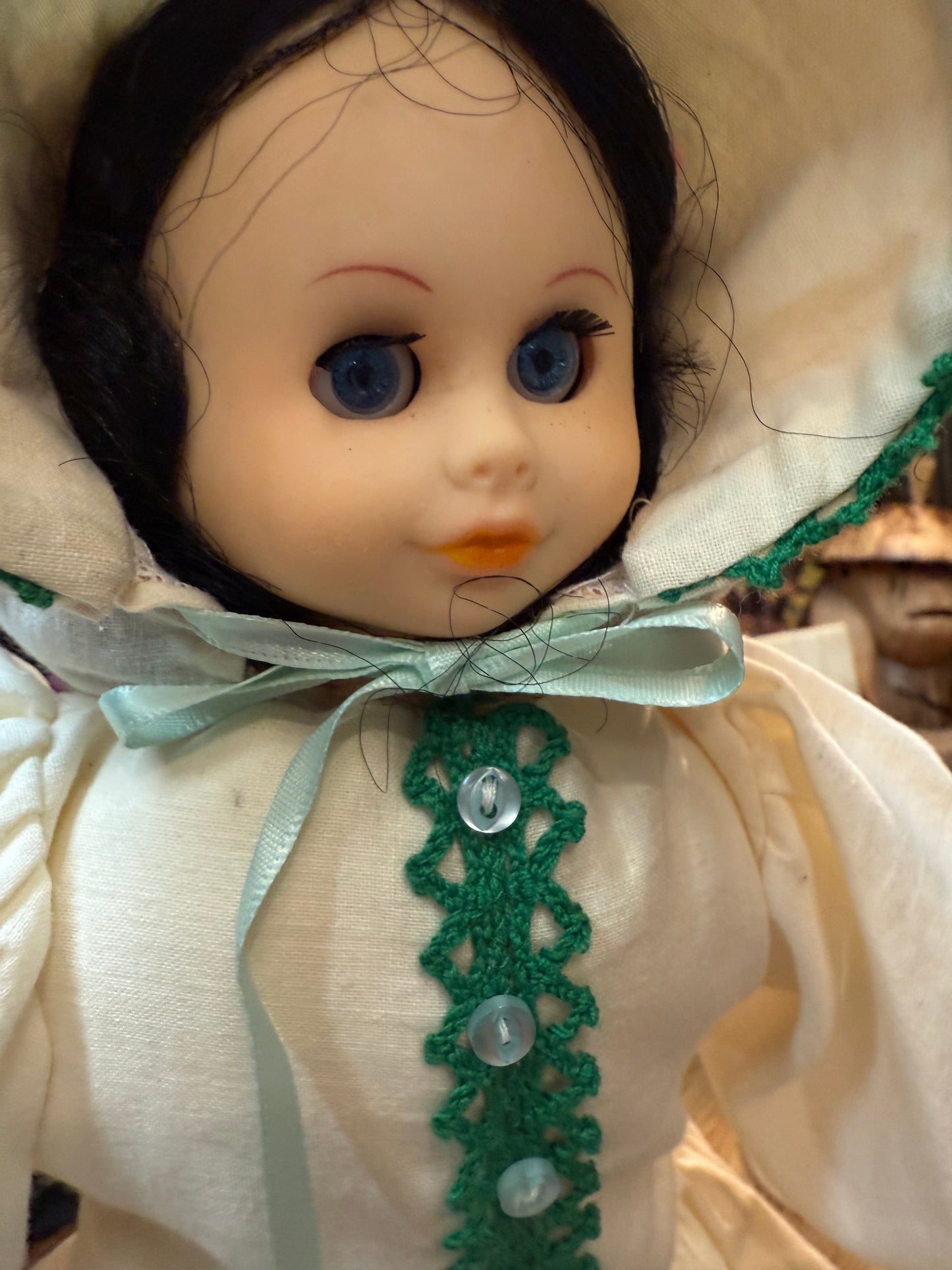 Southern Belle Clothespin Doll – Handcrafted Vintage Charm with Homemade Dress