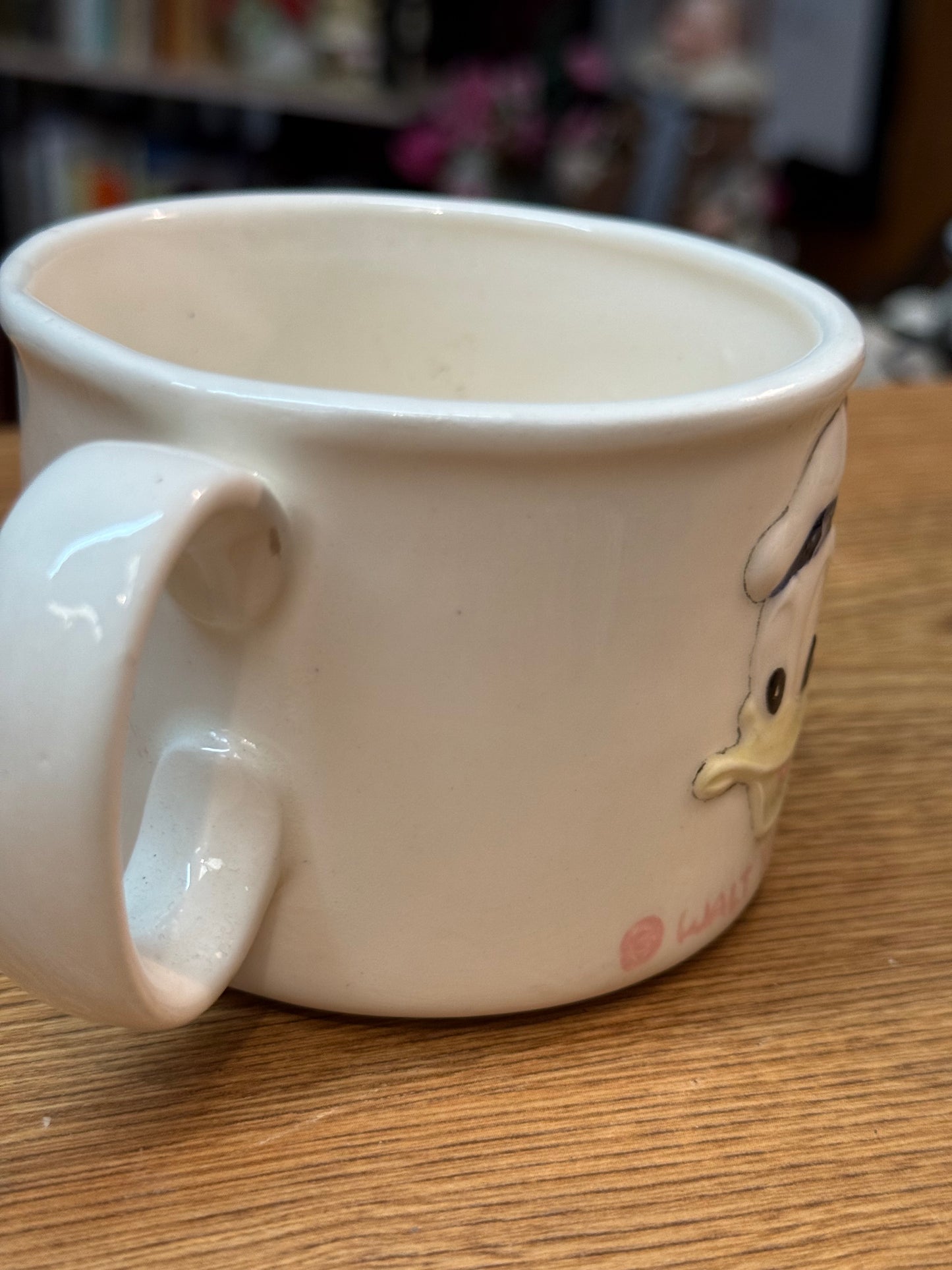 Vintage 1977 Walt Disney Donald Duck Mug – JTC Japan – Raised Relief Face – Child’s Ceramic Cup