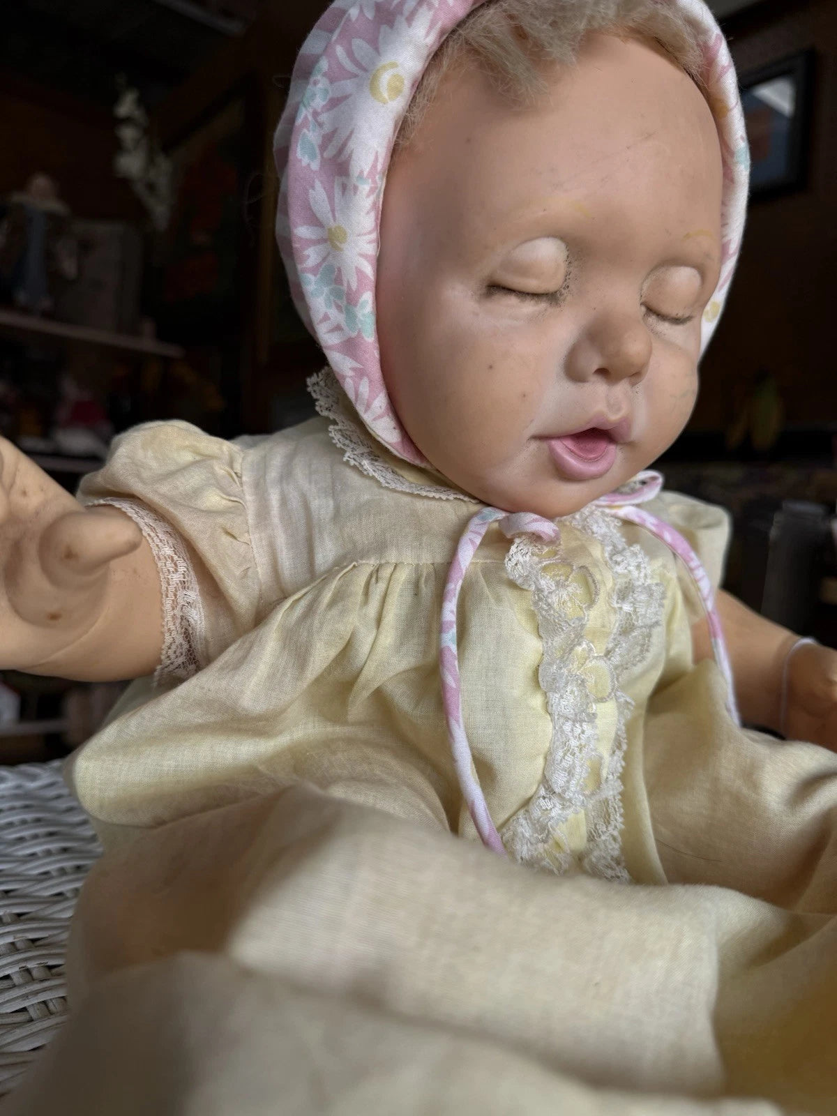 Spooky 1984 Hasbro Real Vintage Baby Doll Sleep Eyes - J Turner Design Weighted