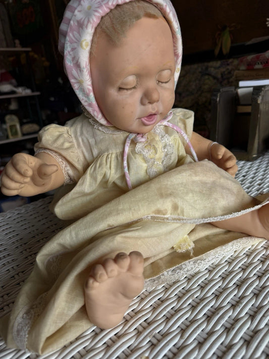 Spooky 1984 Hasbro Real Vintage Baby Doll Sleep Eyes - J Turner Design Weighted
