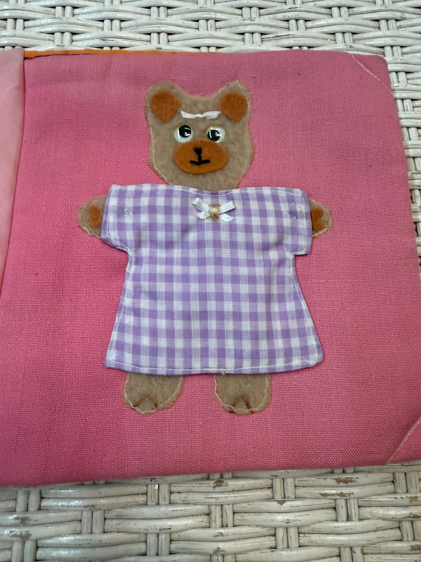 Vintage Handmade Quiet Book – Felt Activity Pages, Animals, Zipper, Sensory Toy