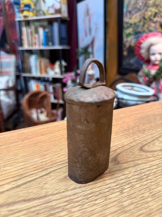 Antique Iron Bell – Eerie Old Livestock Bell with Rustic Patina Farmhouse Relic