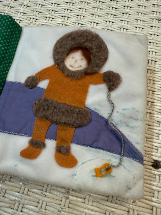 Vintage Handmade Quiet Book – Felt Activity Pages, Animals, Zipper, Sensory Toy