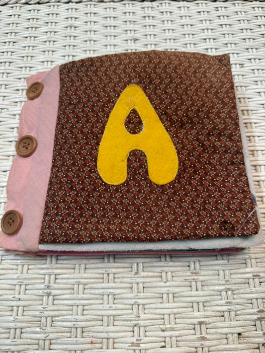 Vintage Handmade Quiet Book – Felt Activity Pages, Animals, Zipper, Sensory Toy