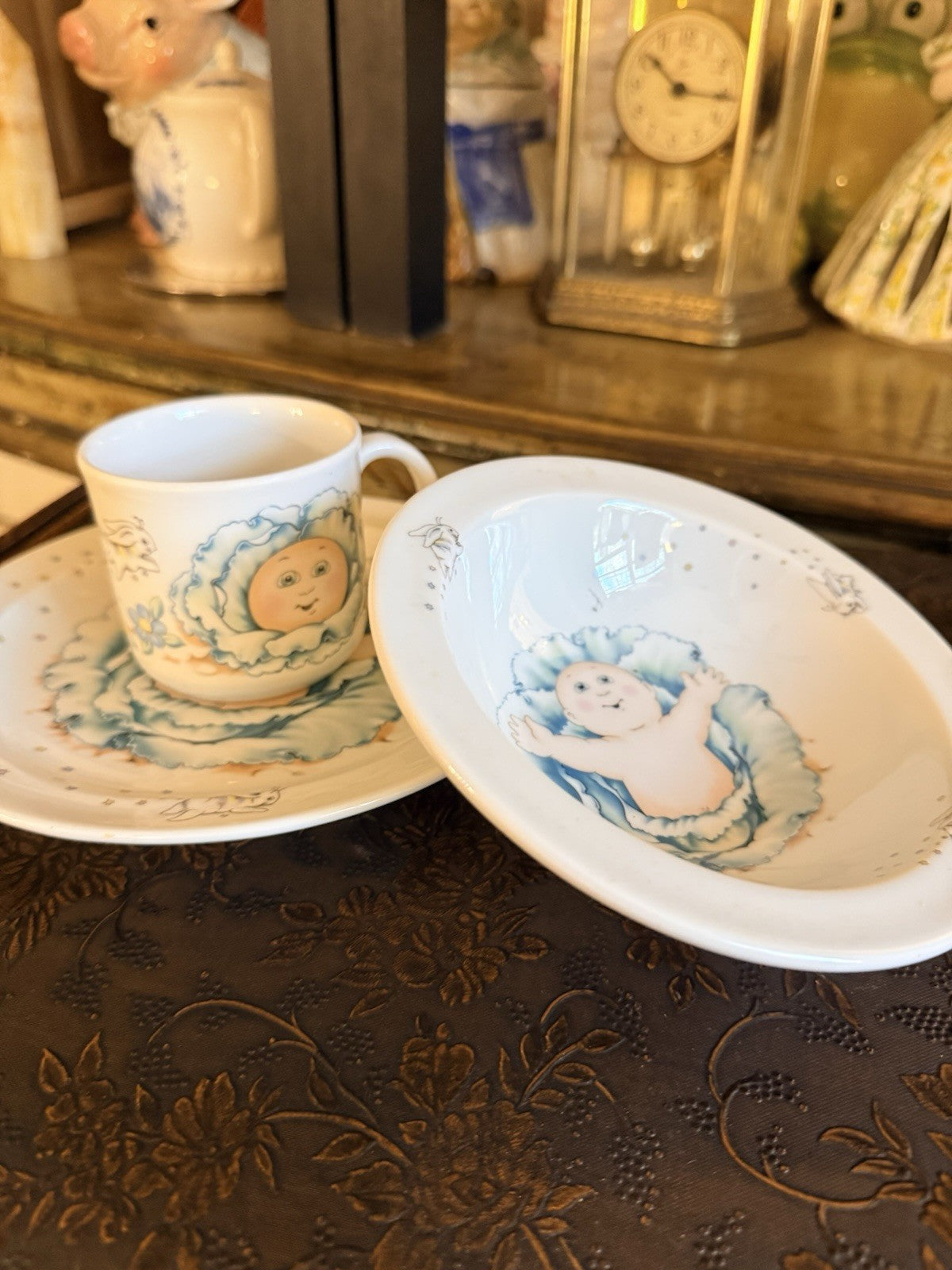 Vintage Cabbage Patch Kids Child’s Dish Set Cup Bowl Plate Royal Worcester
