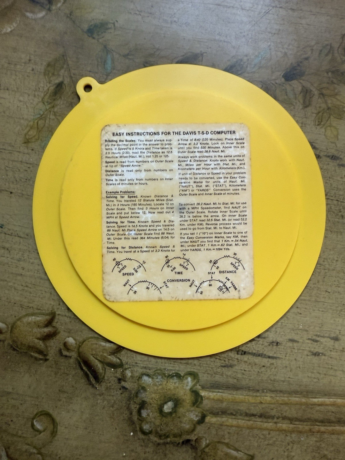 Vintage Davis Instruments T-S-D Computer – Nautical/Aviation Time Speed Distance