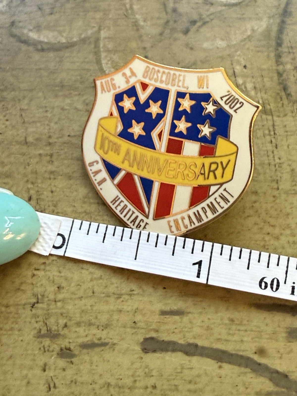 2002 GAR Heritage Encampment 10th Anniversary Pin – Boscobel WI Civil War Badge