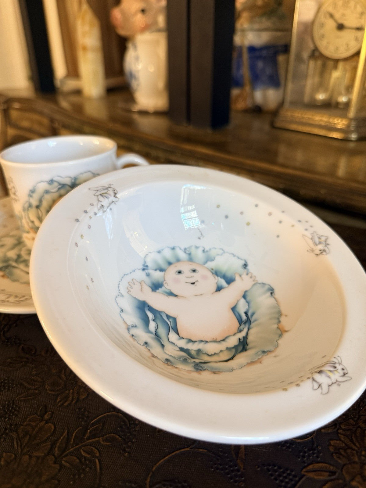 Vintage Cabbage Patch Kids Child’s Dish Set Cup Bowl Plate Royal Worcester