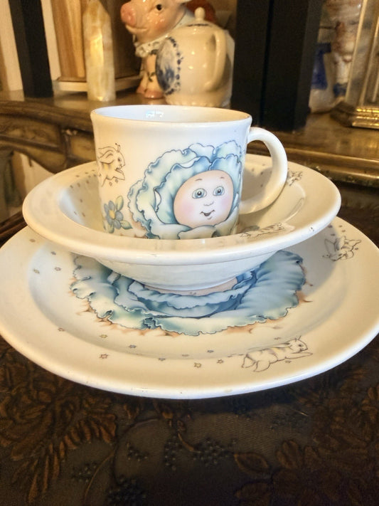Vintage Cabbage Patch Kids Child’s Dish Set Cup Bowl Plate Royal Worcester