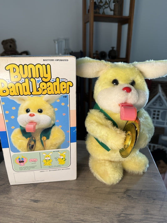 1980 Bunny Band Leader Battery Operated Toy by Iwaya