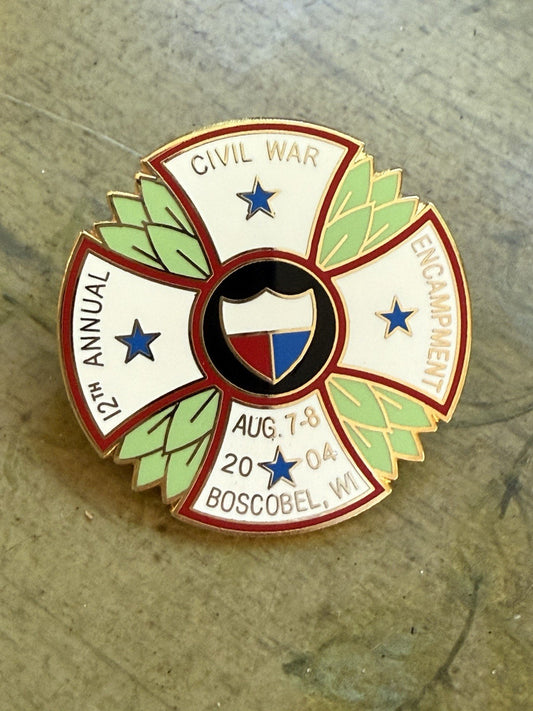 2004 Boscobel WI Civil War Encampment Pin – 12th Annual Reenactment Souvenir
