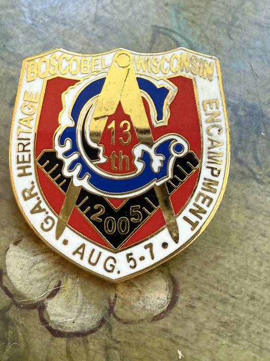 2005 GAR Heritage 13th Encampment Pin Boscobel WI Civil War Veterans