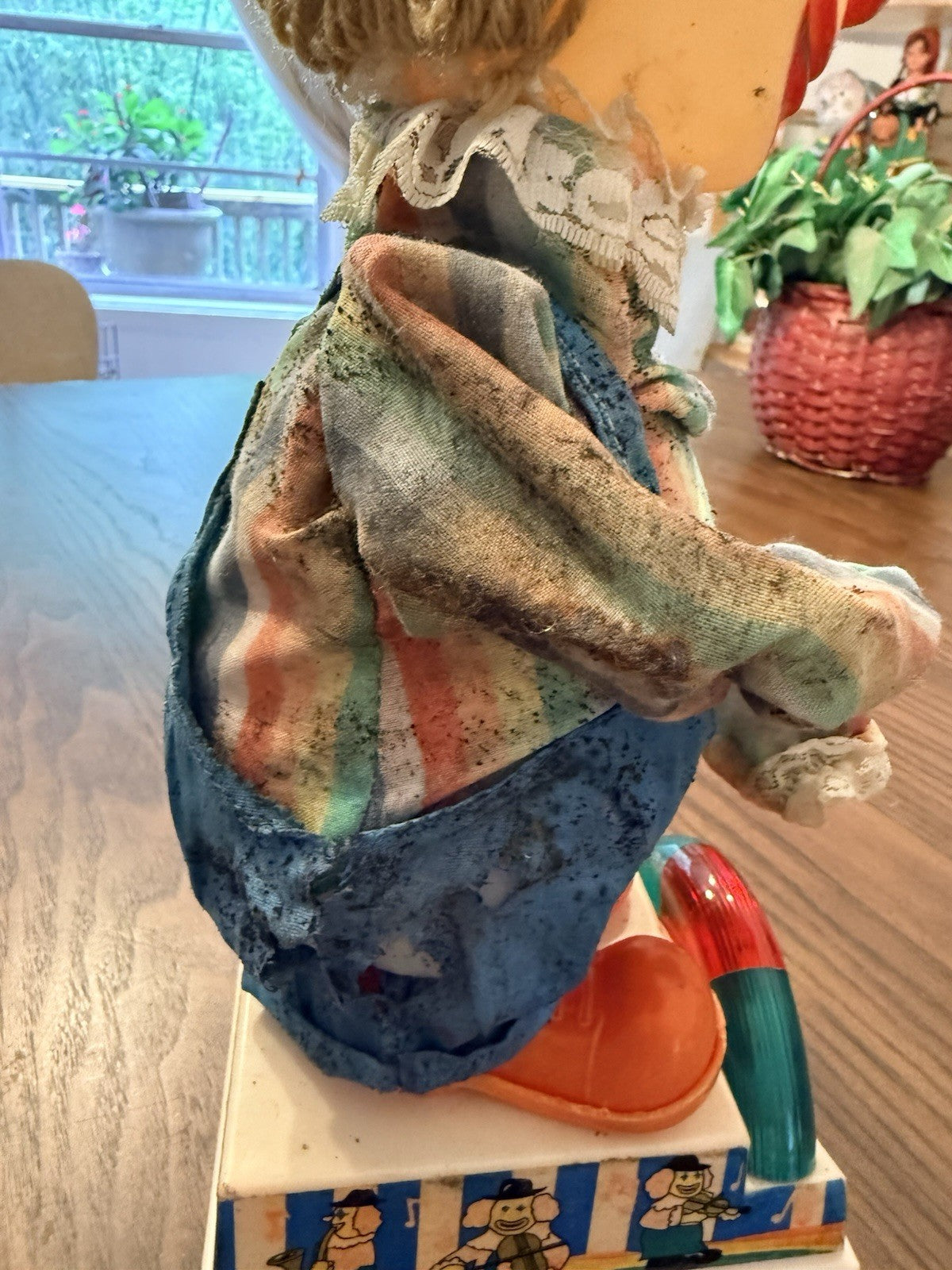 Creepy Vintage Clown Toy - Lights & Music Work • Distressed, Eerie Circus Vibe