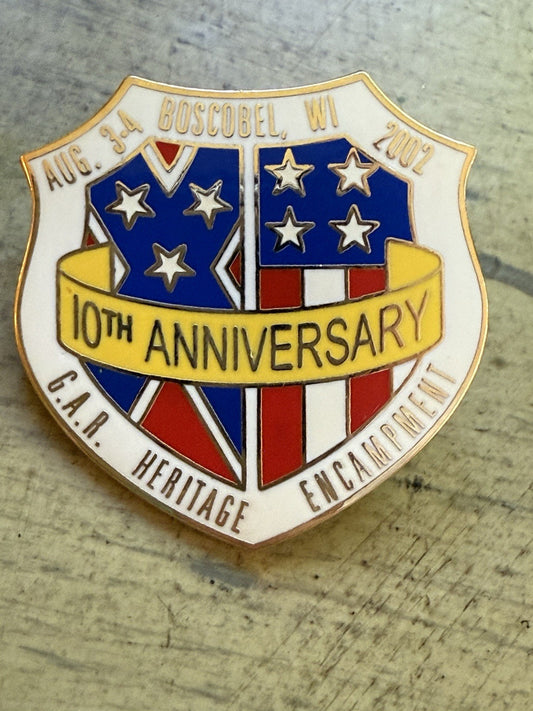 2002 GAR Heritage Encampment 10th Anniversary Pin – Boscobel WI Civil War Badge