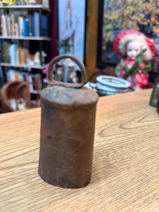 Antique Iron Bell – Eerie Old Livestock Bell with Rustic Patina Farmhouse Relic
