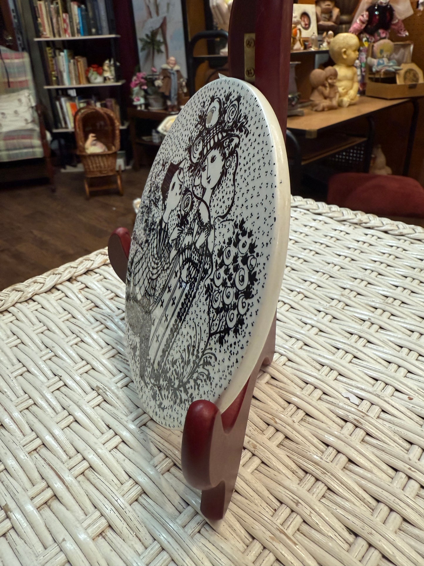 Juni Roser Bjørn Wiinblad Wall Plate – Nymolle Denmark – Romantic Danish MCM Art